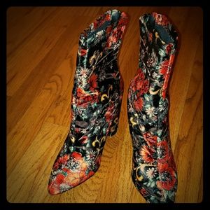 Multi colored boots.